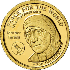 Coin, GAMBIA, THE, Mère Teresa, 200 Dalasis, 2014, MS(65-70), Gold