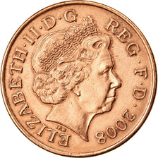 Coin, Great Britain, Elizabeth II, 2 Pence, 2008, AU(50-53), Copper Plated
