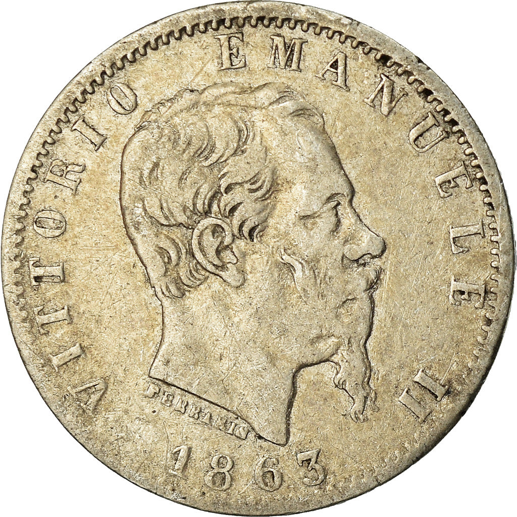 Coin, Italy, Vittorio Emanuele II, 20 Centesimi, 1863, Torino, VF(30-35)
