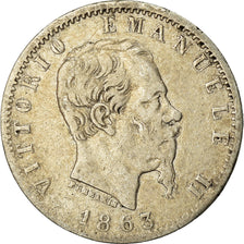 Coin, Italy, Vittorio Emanuele II, 20 Centesimi, 1863, Torino, VF(30-35)