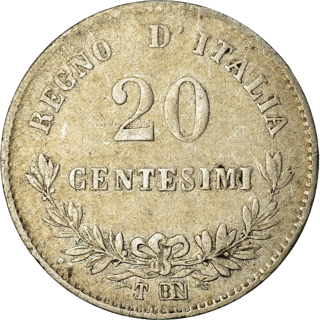 Coin, Italy, Vittorio Emanuele II, 20 Centesimi, 1863, Torino, VF(30-35)