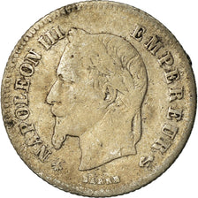 Monnaie, France, Napoleon III, Napoléon III, 20 Centimes, 1866, Paris, B+