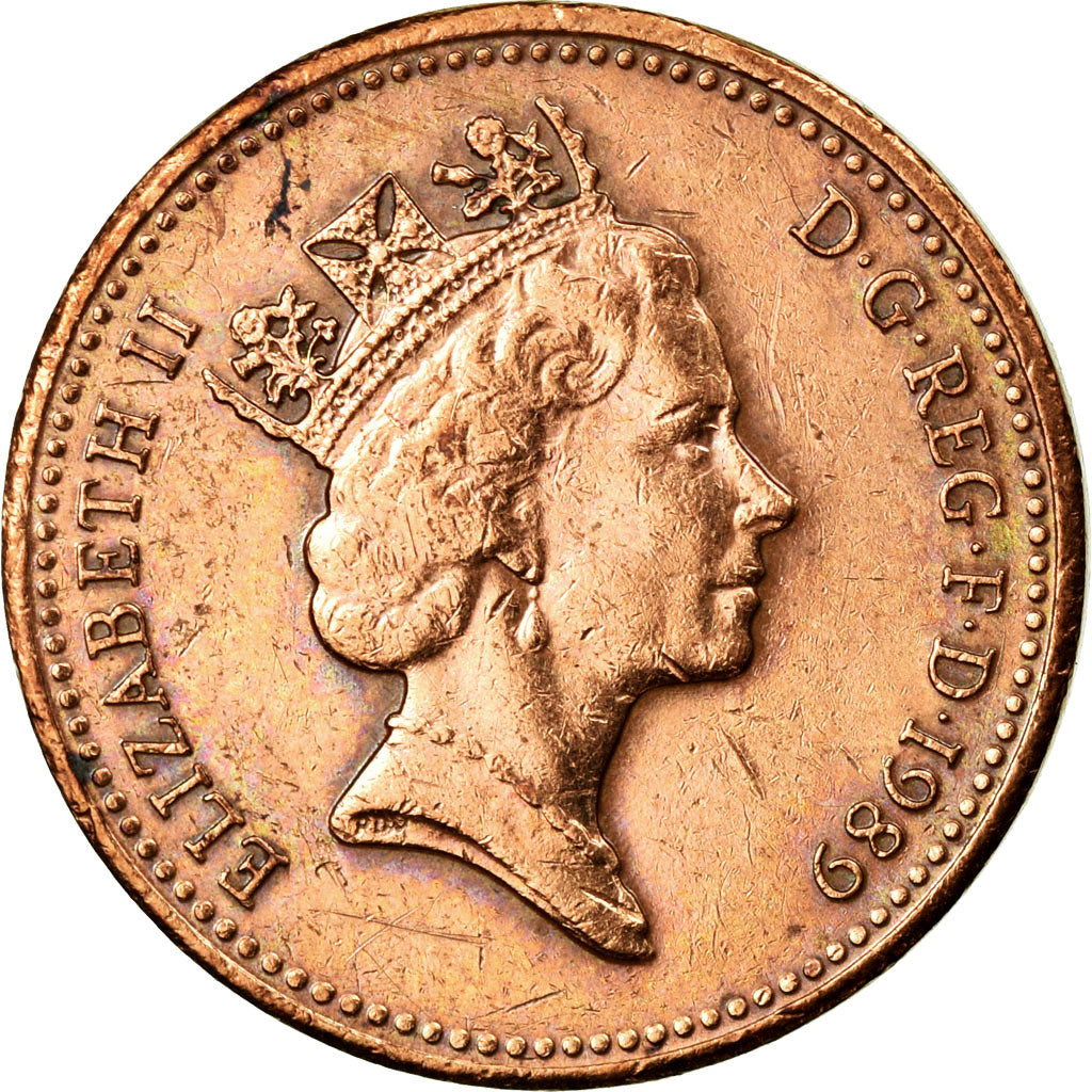 Coin, Great Britain, Elizabeth II, Penny, 1989, EF(40-45), Bronze, KM:935