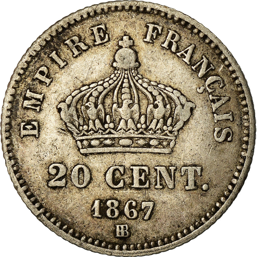 Coin, France, Napoleon III, Napoléon III, 20 Centimes, 1867, Strasbourg