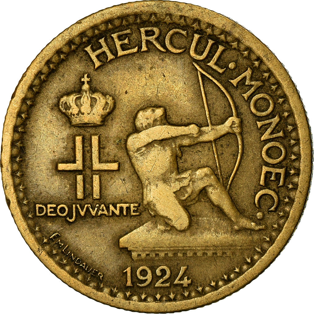 Monnaie, Monaco, Louis II, 50 Centimes, 1924, Poissy, TTB, Aluminum-Bronze