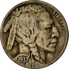 Moneda, Estados Unidos, Buffalo Nickel, 5 Cents, 1937, U.S. Mint, Philadelphia