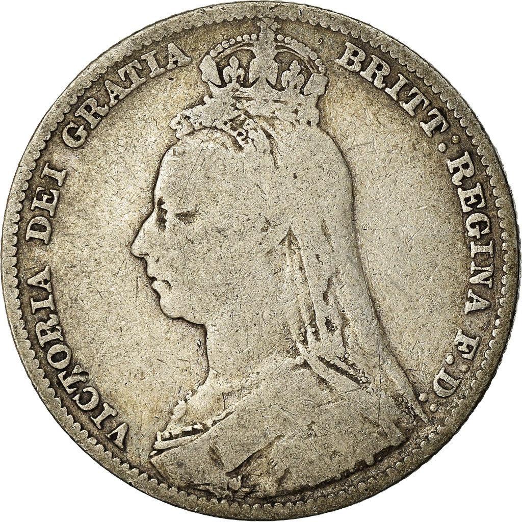 Coin, Great Britain, Victoria, Shilling, 1891, F(12-15), Silver, KM:774