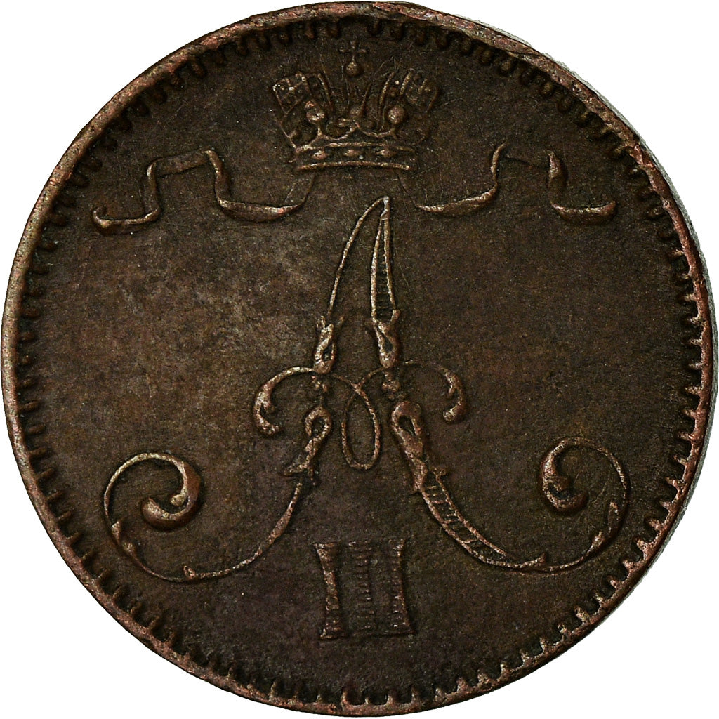 Coin, Finland, Alexander III, Penni, 1892, EF(40-45), Copper, KM:10