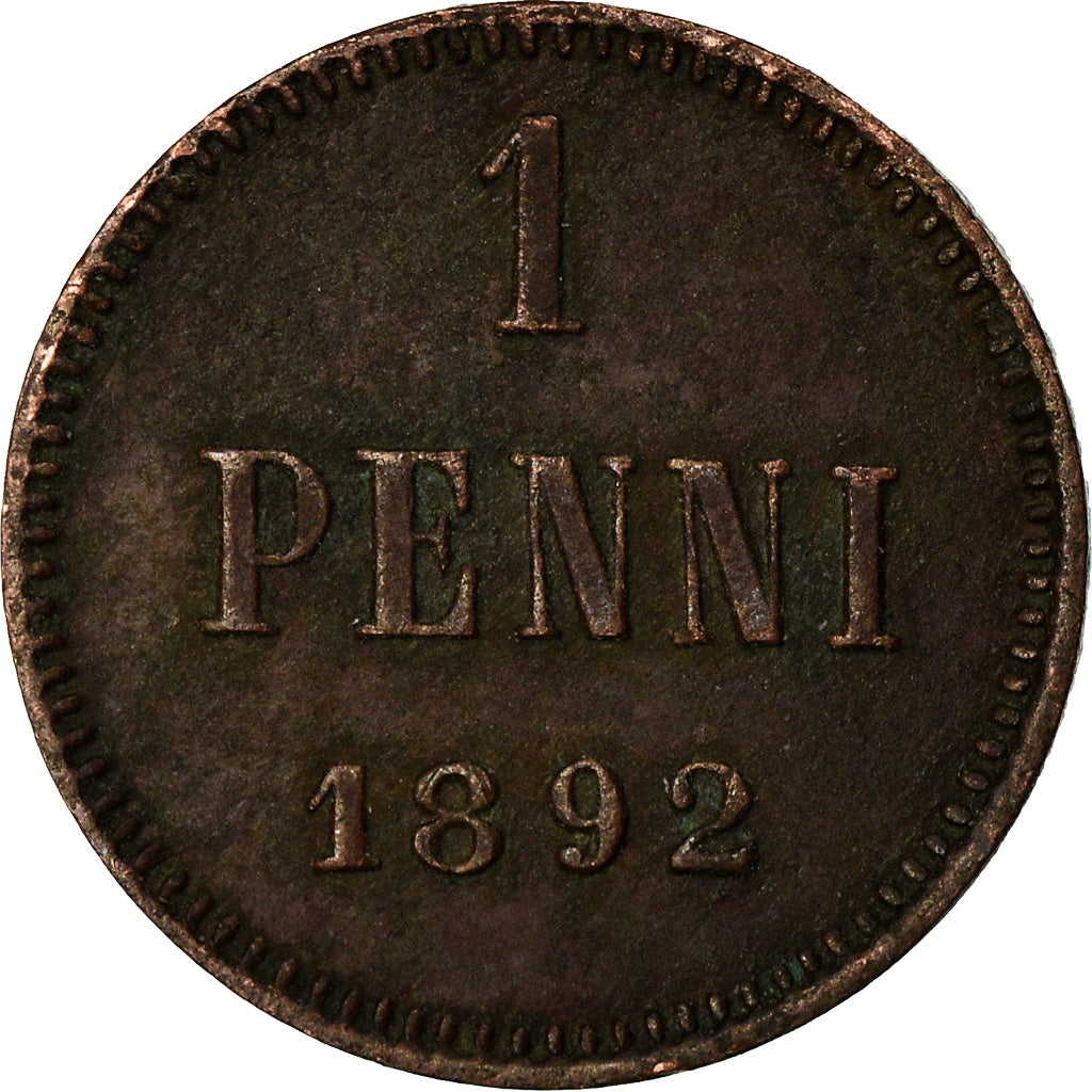 Coin, Finland, Alexander III, Penni, 1892, EF(40-45), Copper, KM:10