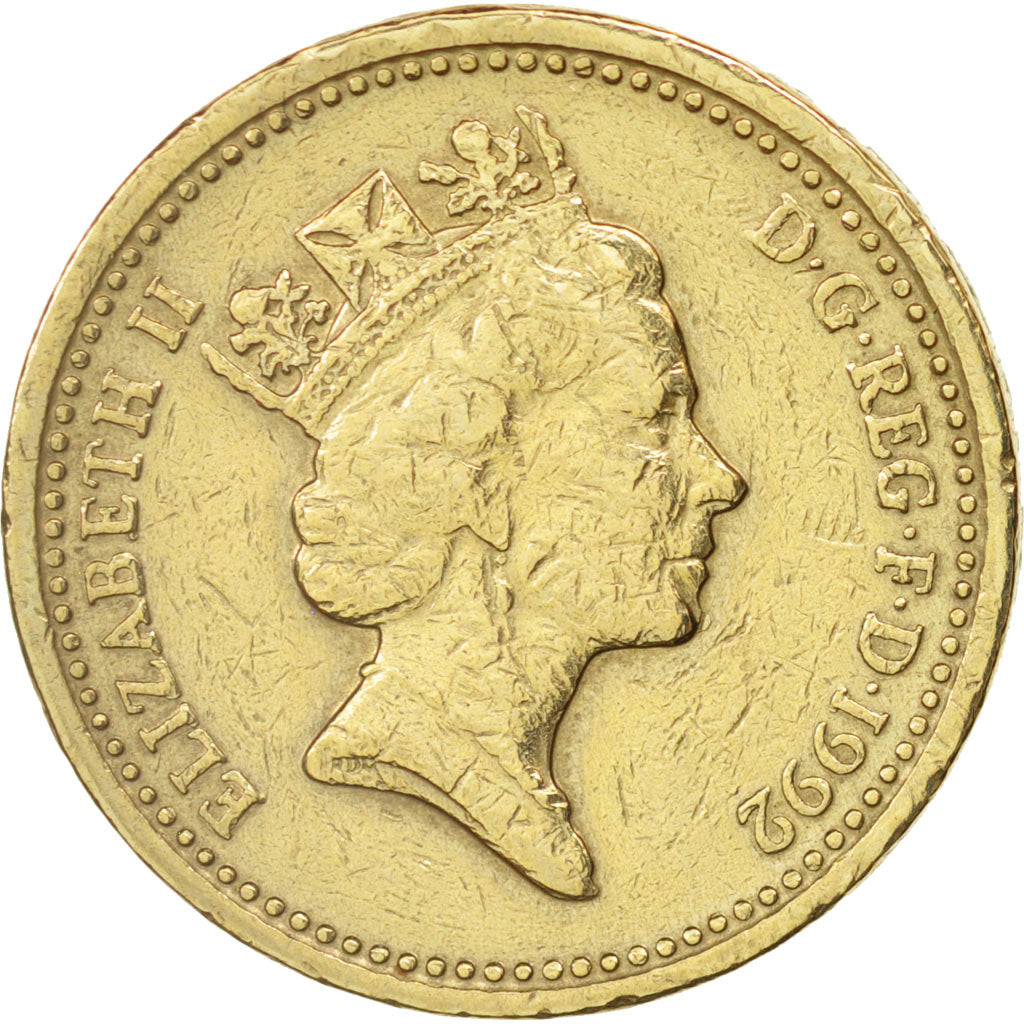 Great Britain, Elizabeth II, Pound, 1992, EF(40-45), Nickel-brass, KM:948