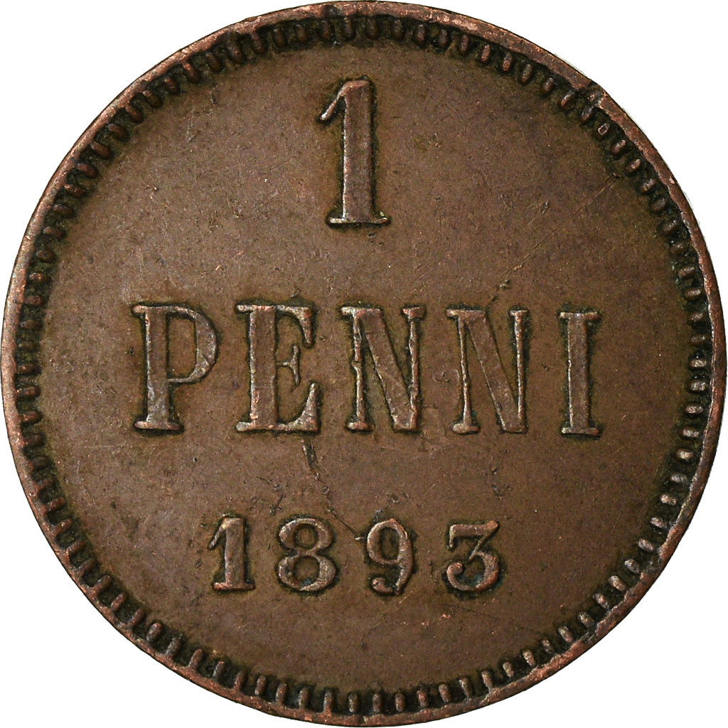 Coin, Finland, Alexander III, Penni, 1893, EF(40-45), Copper, KM:10
