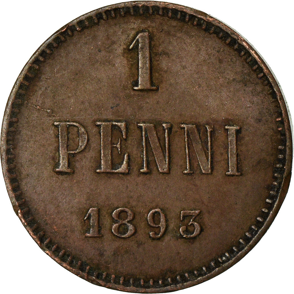 Coin, Finland, Alexander III, Penni, 1893, EF(40-45), Copper, KM:10