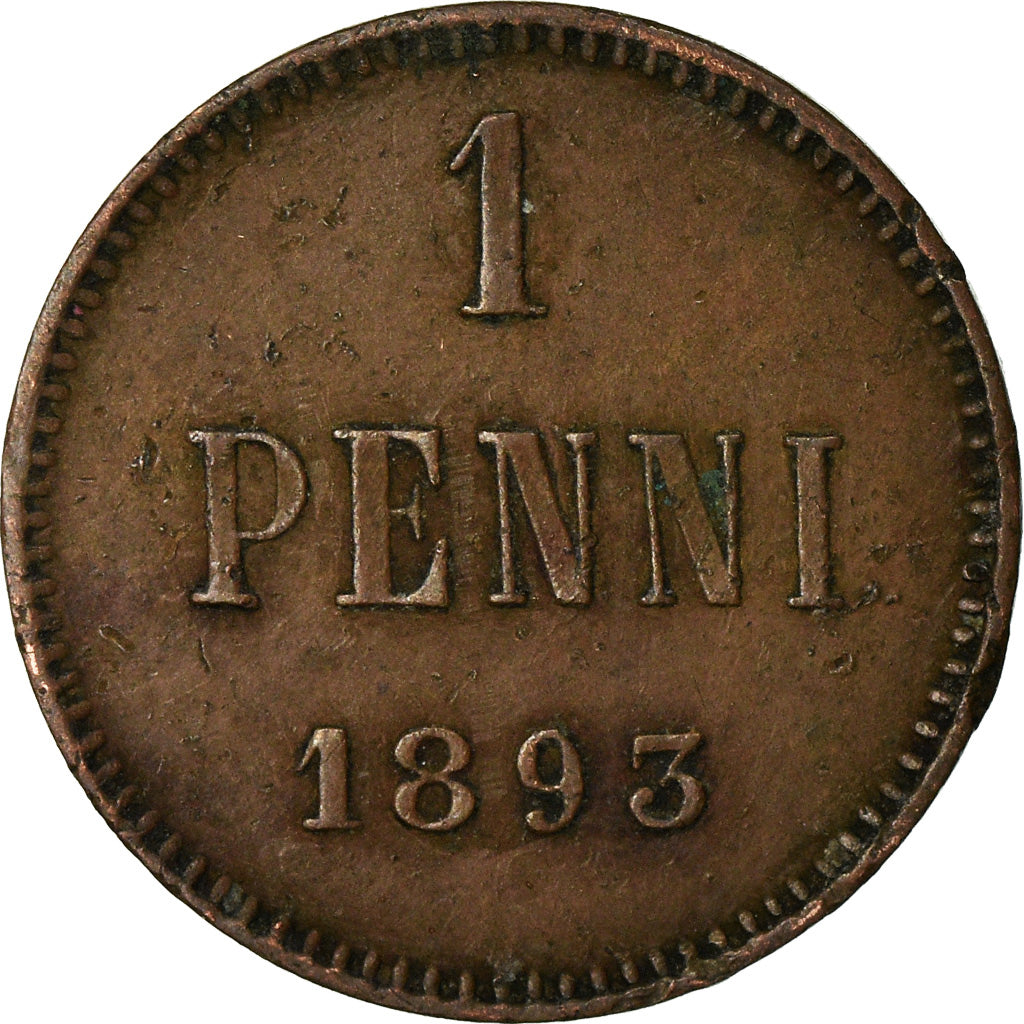Coin, Finland, Alexander III, Penni, 1893, VF(30-35), Copper, KM:10