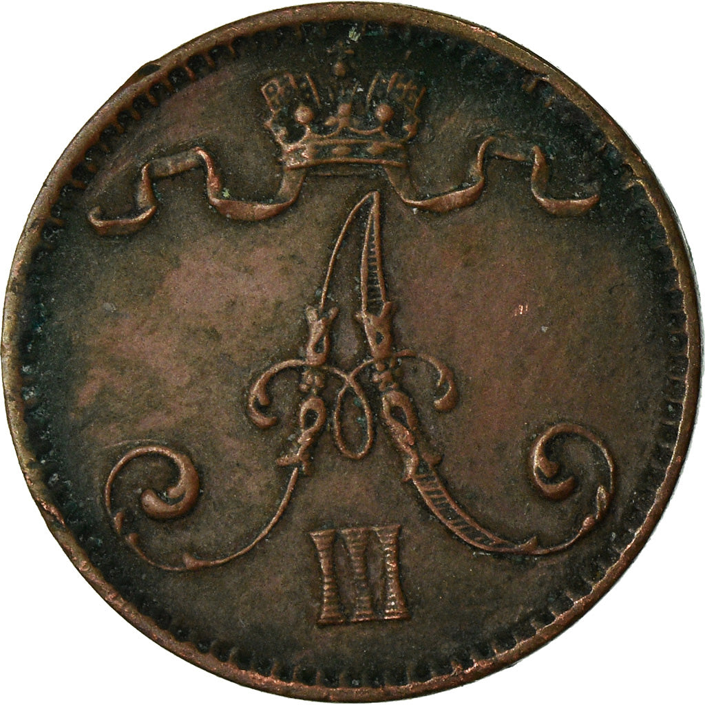 Coin, Finland, Alexander III, Penni, 1892, EF(40-45), Copper, KM:10