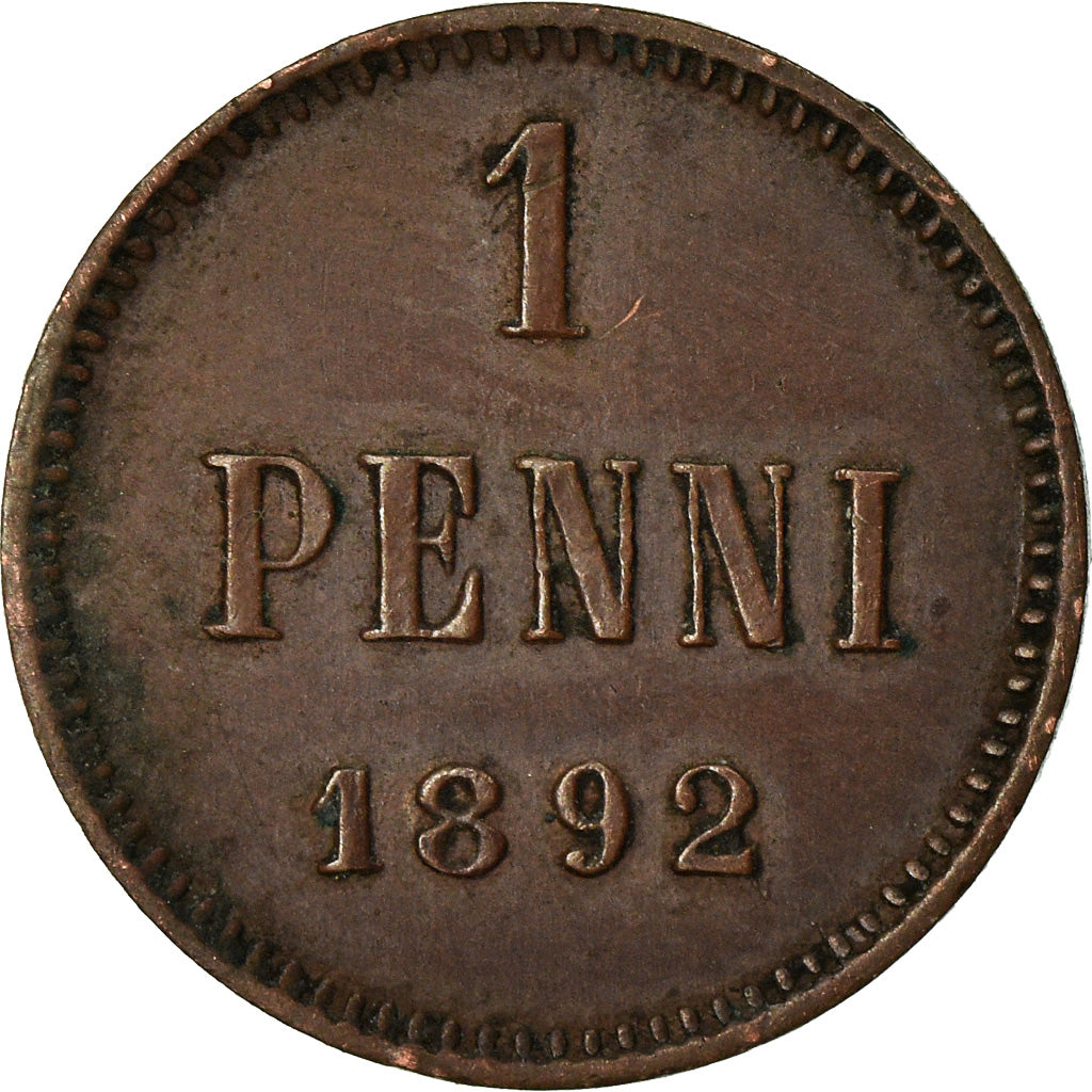 Coin, Finland, Alexander III, Penni, 1892, EF(40-45), Copper, KM:10