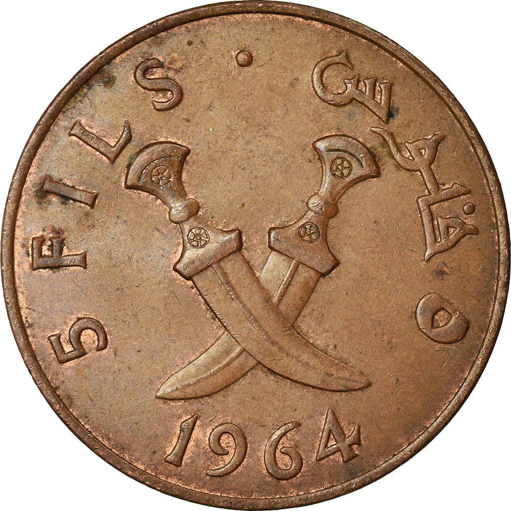 Coin, SOUTH ARABIA, 5 Fils, 1964, EF(40-45), Bronze, KM:2