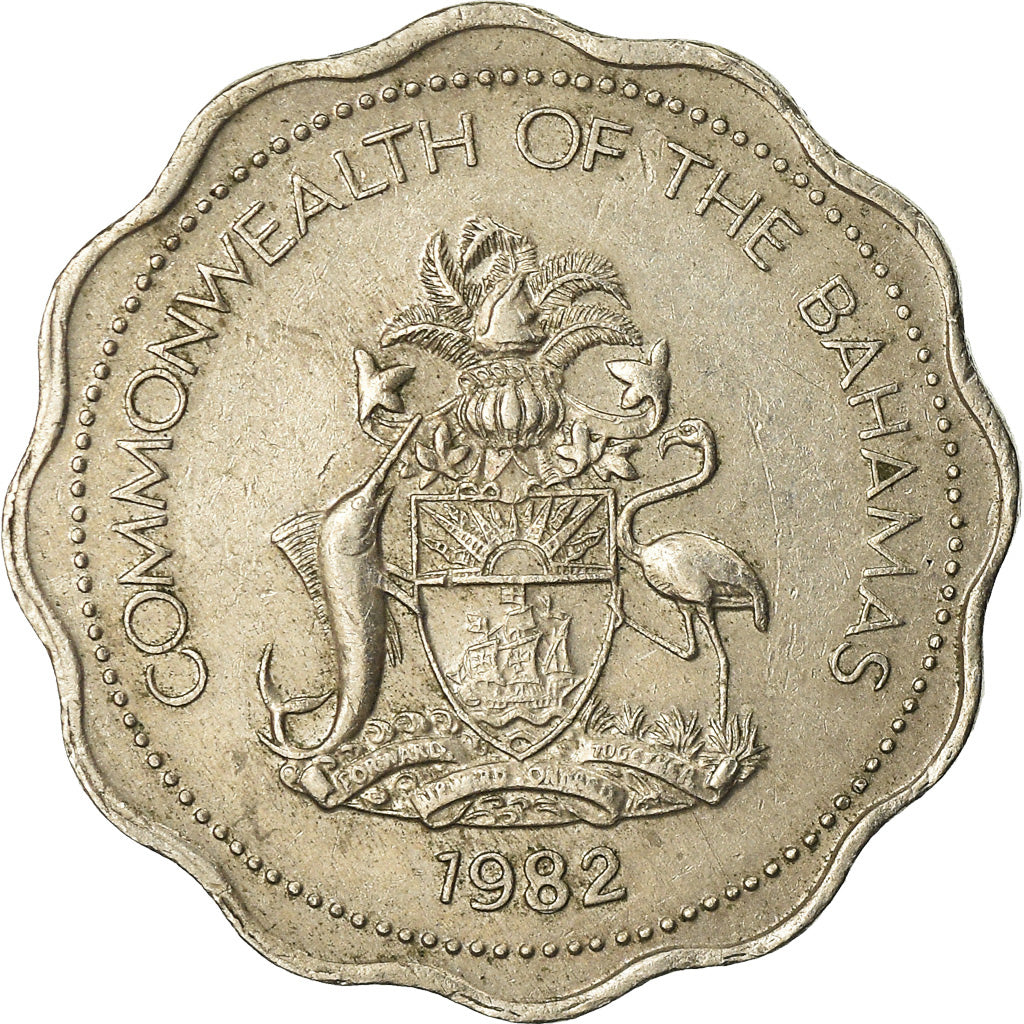 Coin, Bahamas, Elizabeth II, 10 Cents, 1982, Franklin Mint, EF(40-45)