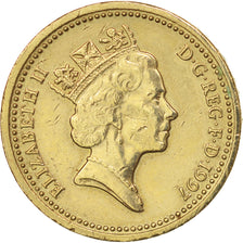 Great Britain, Elizabeth II, Pound, 1997, EF(40-45), Nickel-brass, KM:975