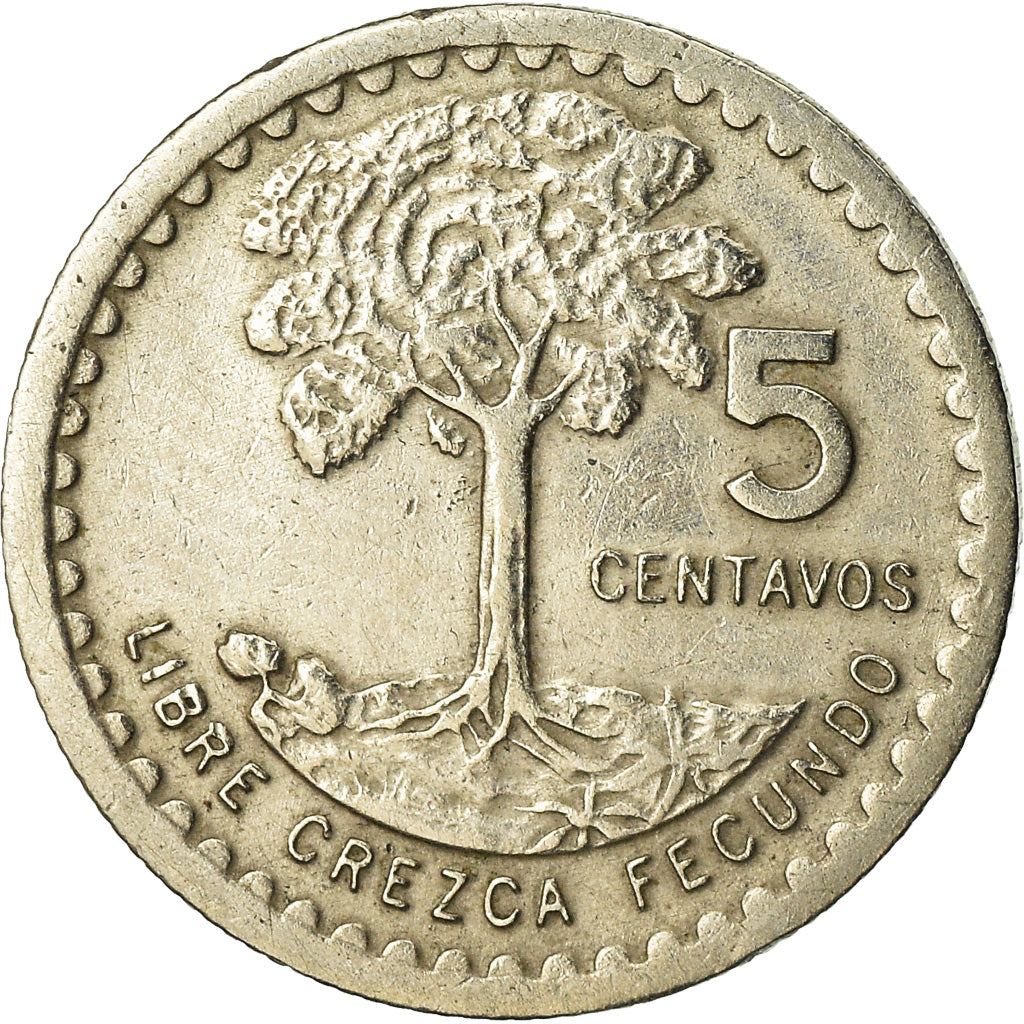 Coin, Guatemala, 5 Centavos, 1976, EF(40-45), Copper-nickel, KM:270