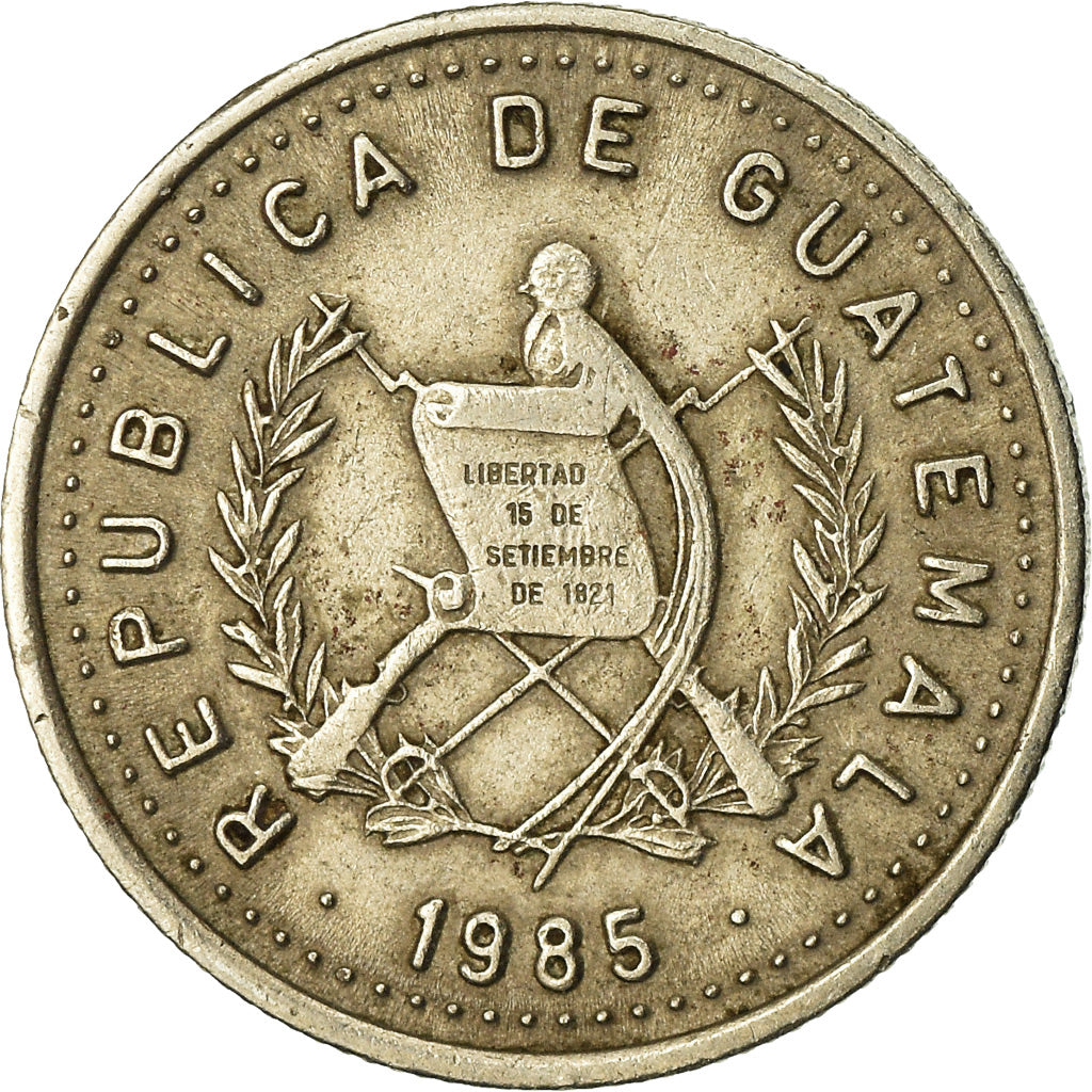 Moneda, Guatemala, 5 Centavos, 1985, BC+, Cobre - níquel, KM:276.4