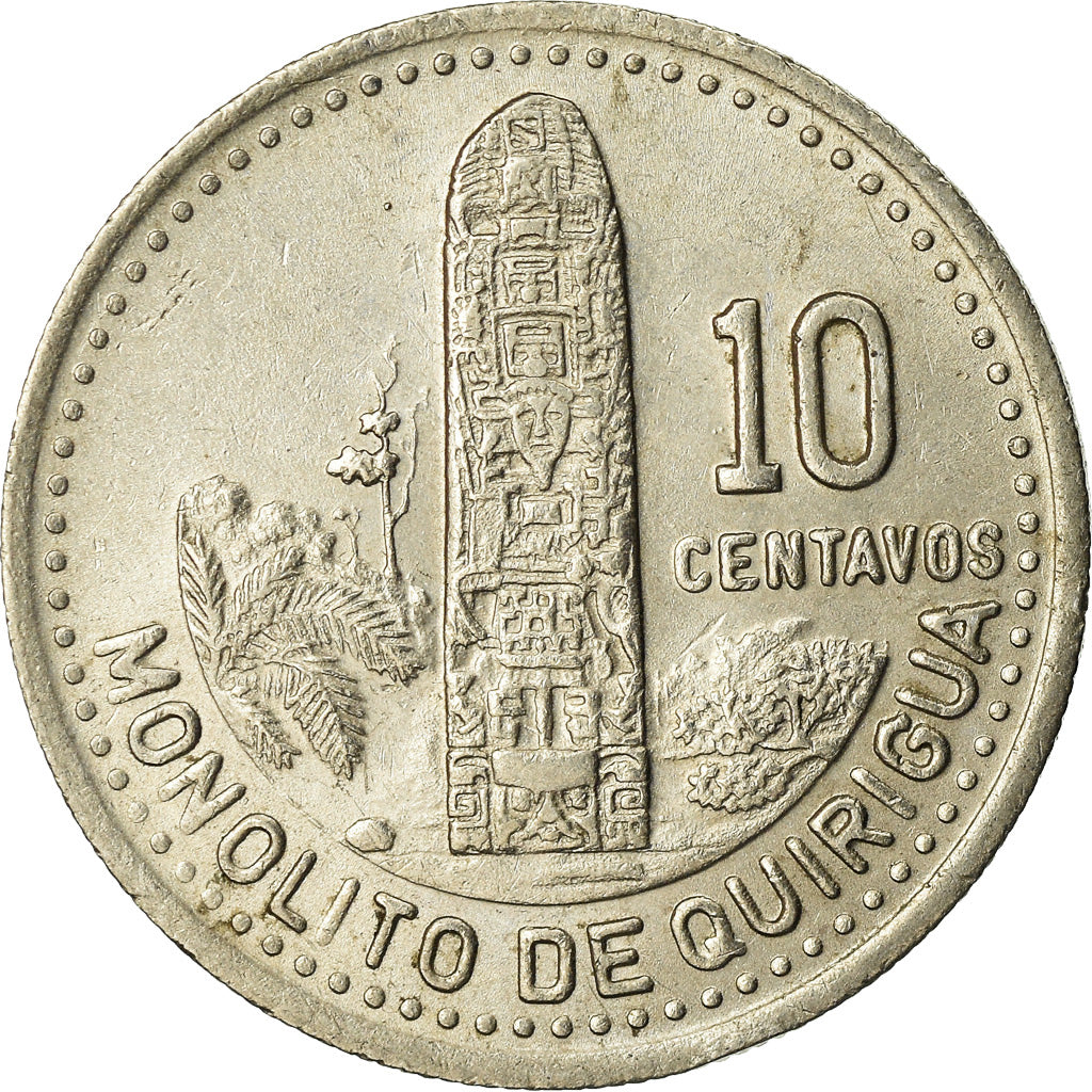 Coin, Guatemala, 10 Centavos, 1988, EF(40-45), Copper-nickel, KM:277.5