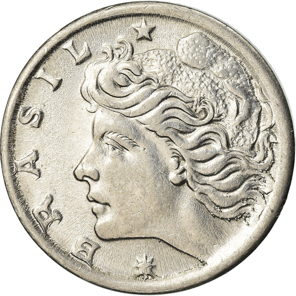 Moneta, Brasile, 2 Centavos, 1967, BB+, Acciaio inossidabile, KM:576.1