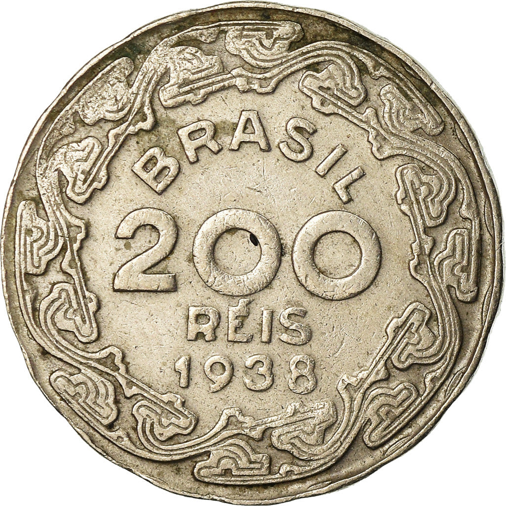 Coin, Brazil, 200 Reis, 1938, VF(30-35), Copper-nickel, KM:545