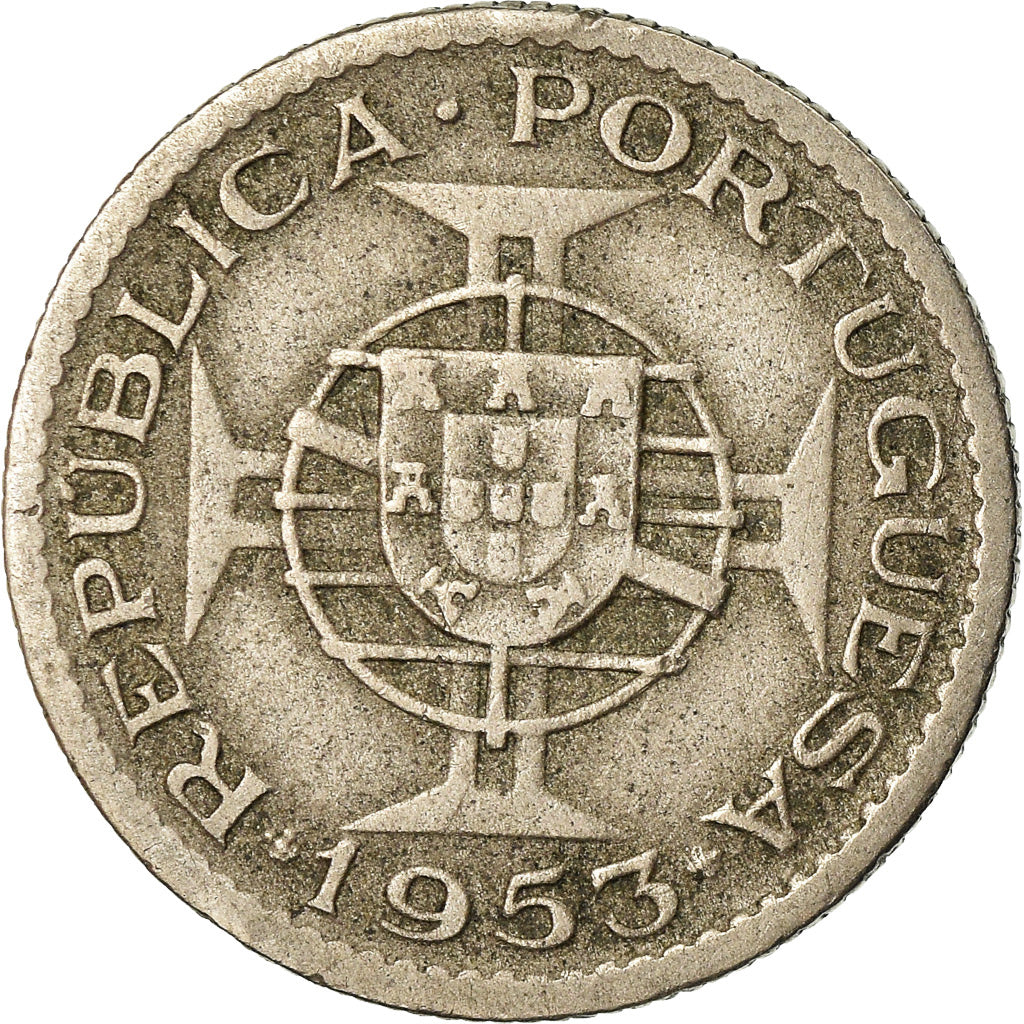 Moneta, Capo Verde, 2-1/2 Escudos, 1953, MB+, Nichel-bronzo, KM:9