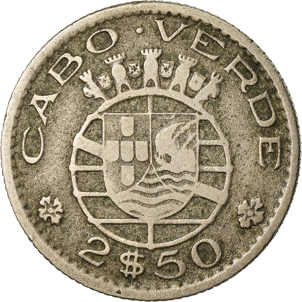 Moneta, Capo Verde, 2-1/2 Escudos, 1953, MB+, Nichel-bronzo, KM:9