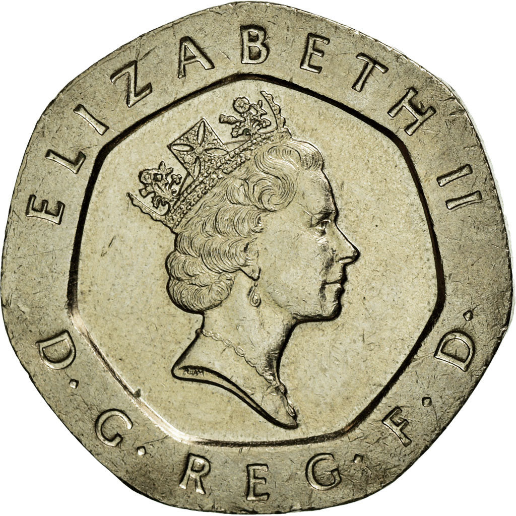 Coin, Great Britain, Elizabeth II, 20 Pence, 1993, AU(50-53), Copper-nickel