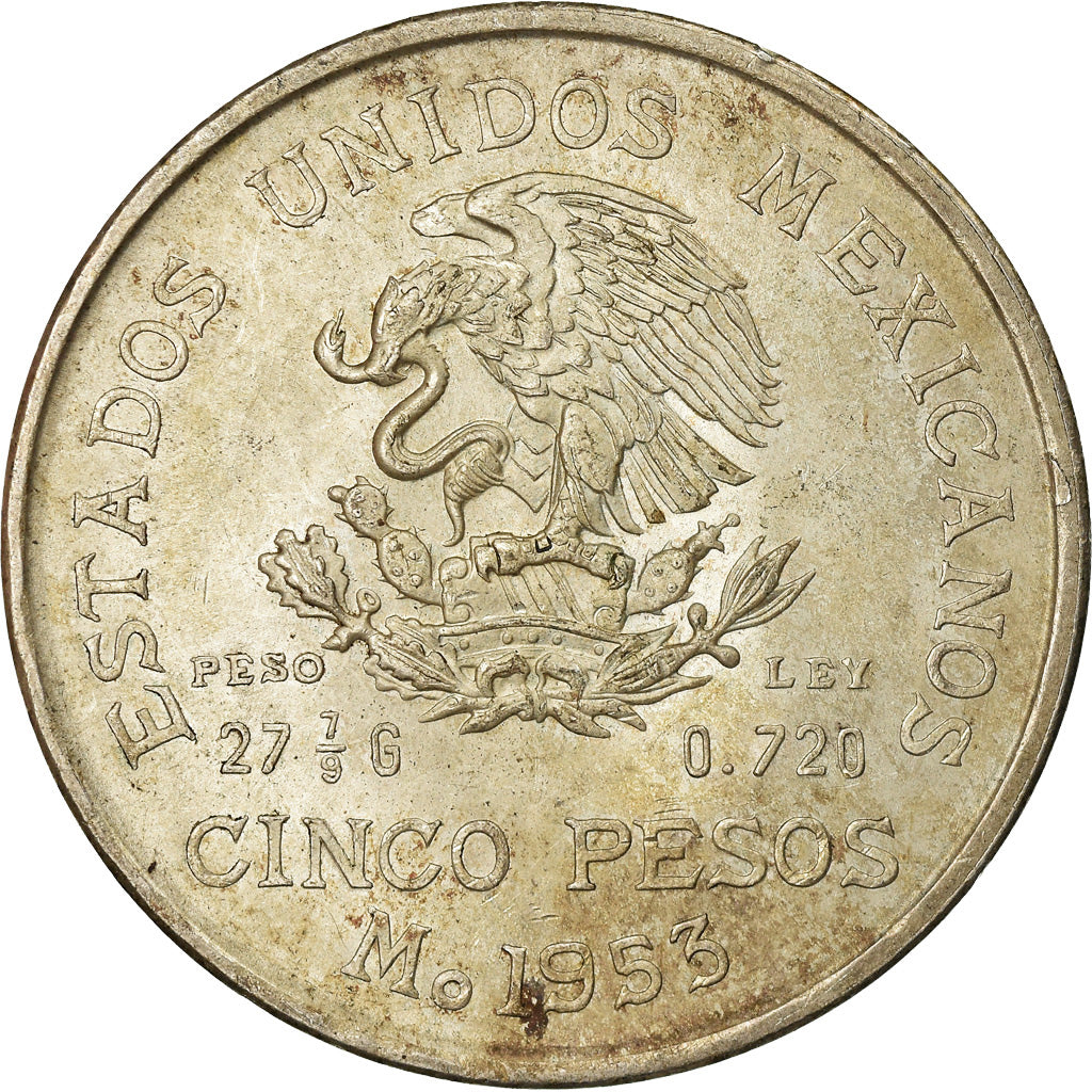 Monnaie, Mexique, 5 Pesos, 1953, Mexico City, TTB, Argent, KM:468