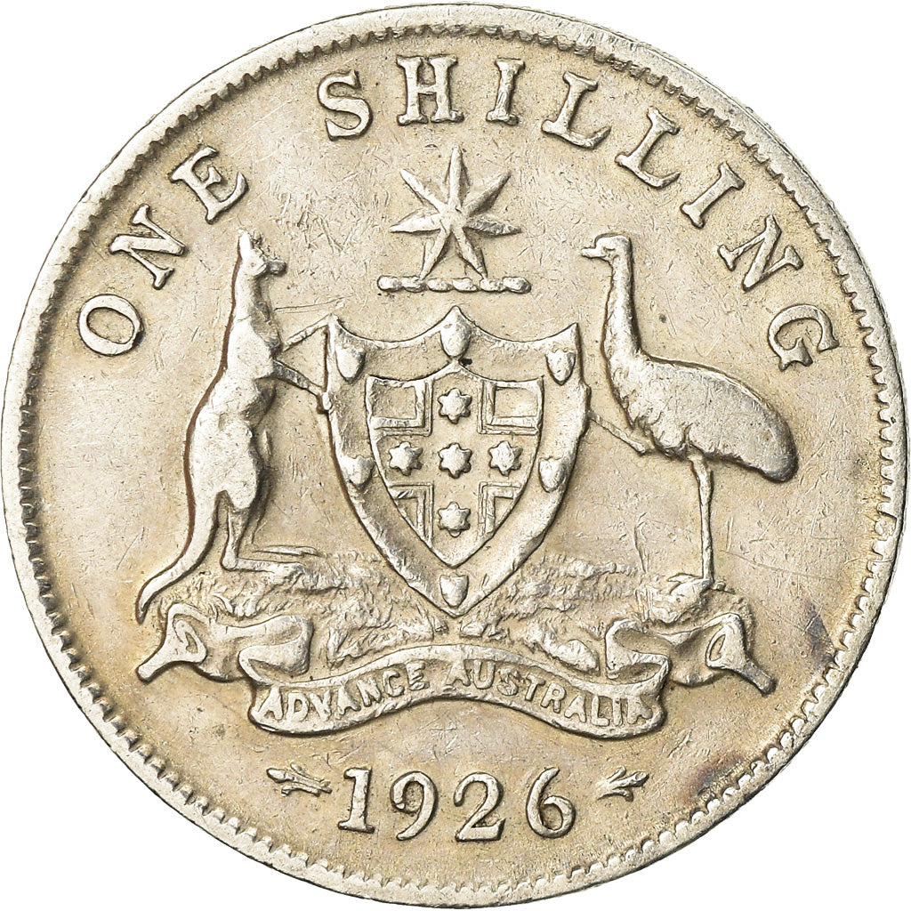 Coin, Australia, George V, Shilling, 1926, Melbourne, VF(30-35), Silver, KM:26