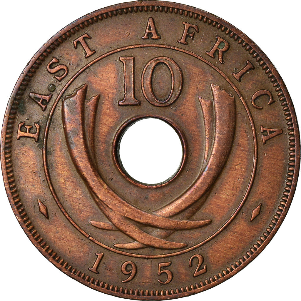 Münze, EAST AFRICA, George VI, 10 Cents, 1952, SS+, Bronze, KM:34