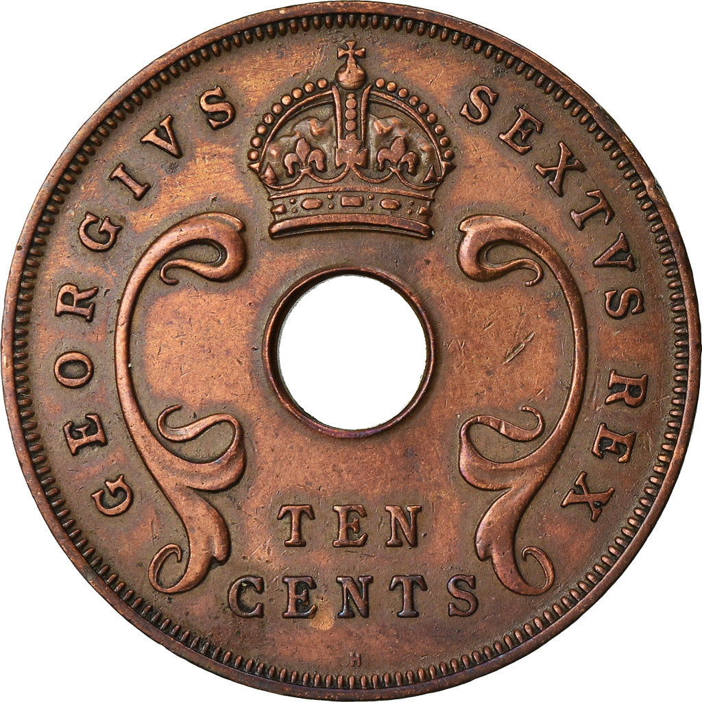 Münze, EAST AFRICA, George VI, 10 Cents, 1952, SS+, Bronze, KM:34