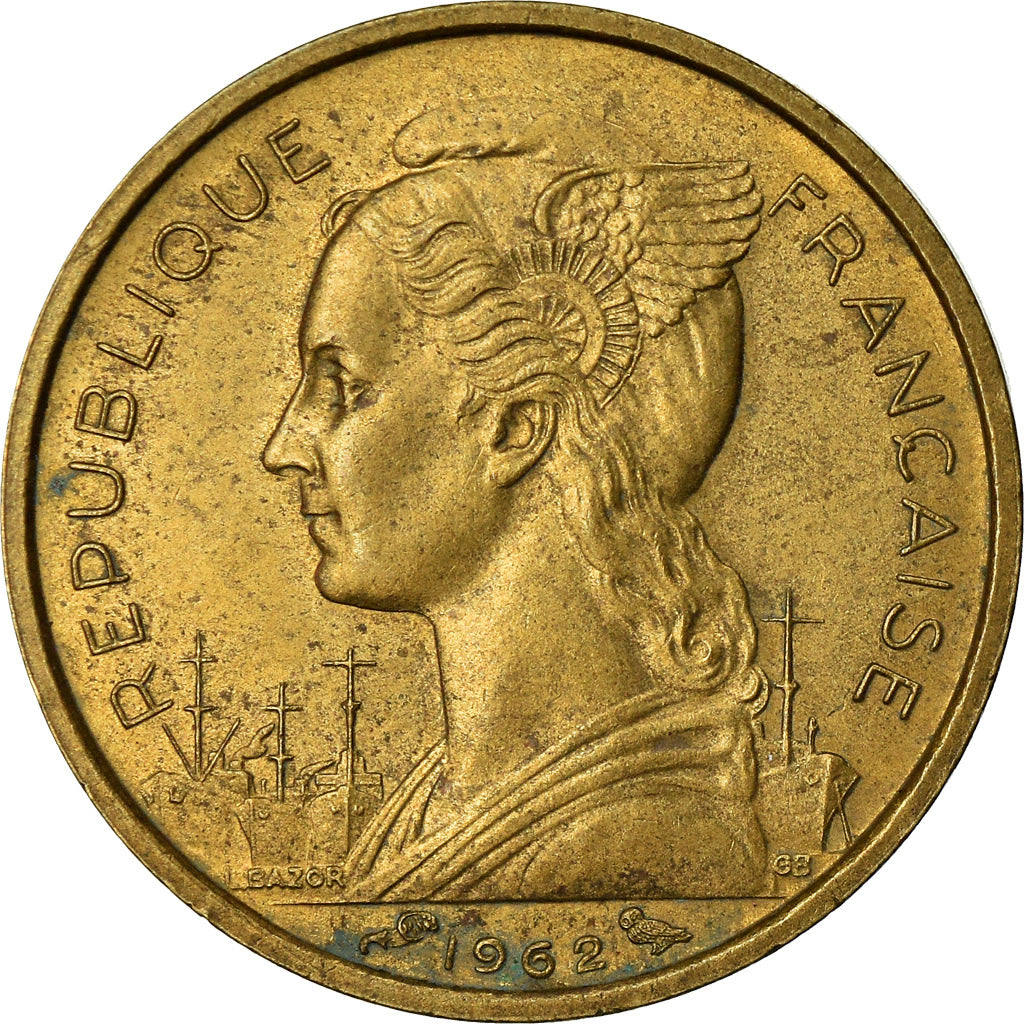 Coin, Réunion, 10 Francs, 1962, EF(40-45), Aluminum-Bronze, KM:10