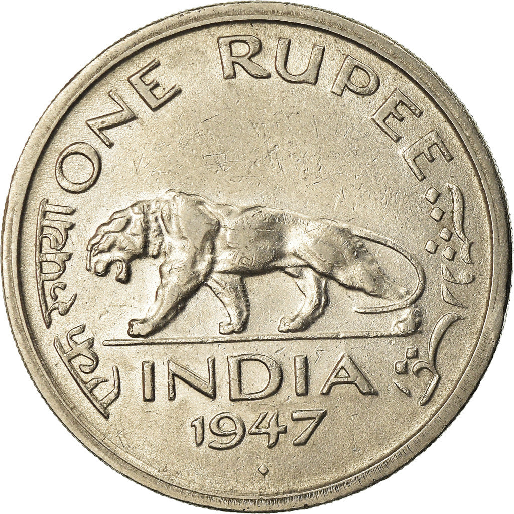 Coin, INDIA-BRITISH, George VI, Rupee, 1947, AU(55-58), Nickel, KM:559