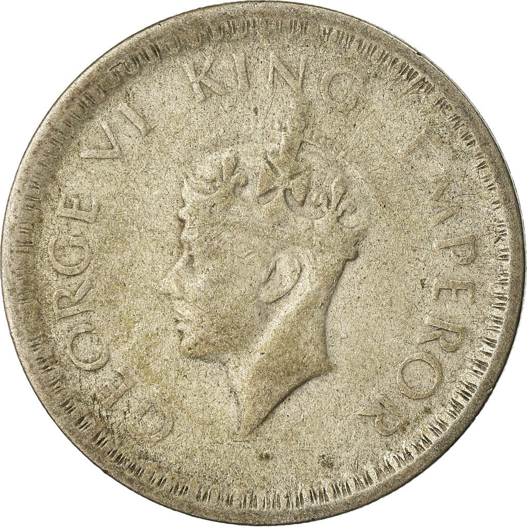 Coin, INDIA-BRITISH, George VI, 1/2 Rupee, 1944, VF(30-35), Silver, KM:552