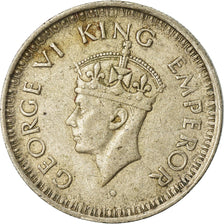 Coin, INDIA-BRITISH, George VI, 1/4 Rupee, 1944, VF(30-35), Silver, KM:547