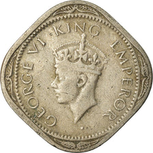 Munten, INDIA-BRITS, George VI, 1/2 Anna, 1947, Calcutta, FR+, Copper-nickel