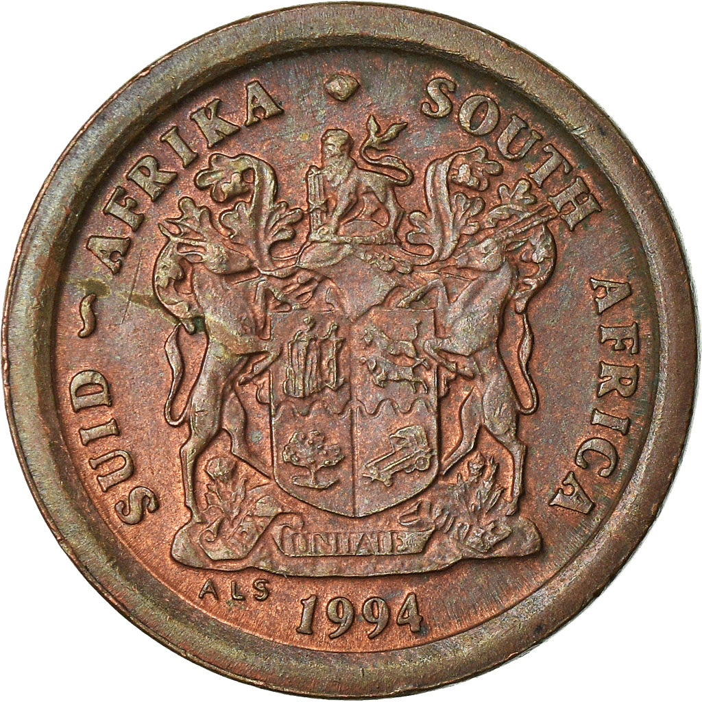 Moneta, Sudafrica, 2 Cents, 1994, BB, Acciaio placcato rame, KM:133