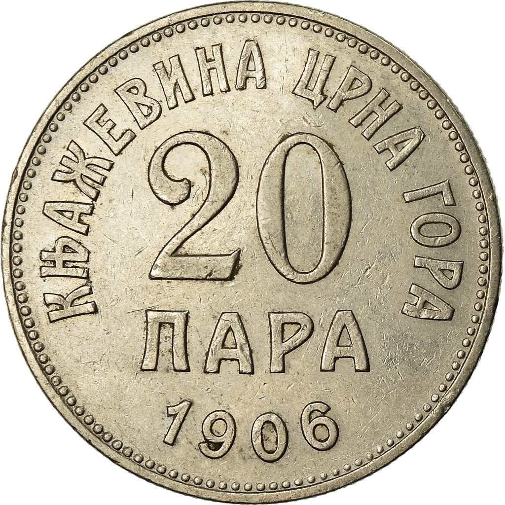 Coin, Montenegro, Nicholas I, 20 Para, 1906, EF(40-45), Nickel, KM:4
