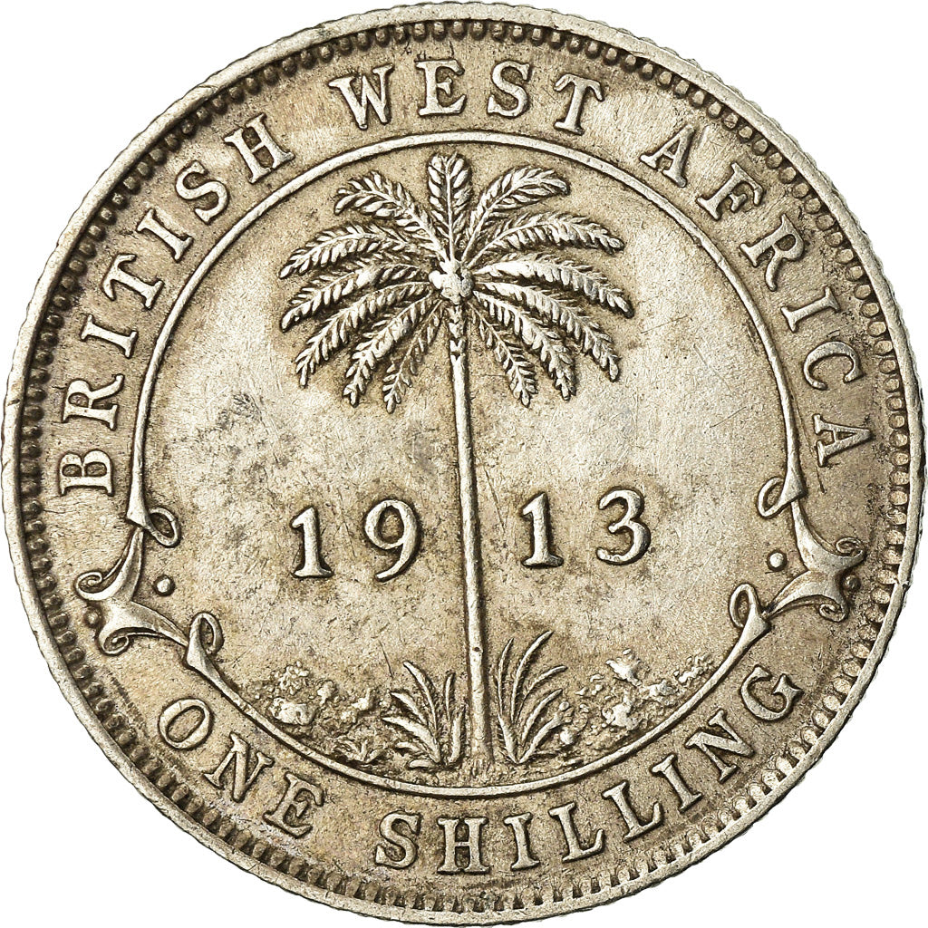 Moneta, BRYTYJSKA AFRYKA ZACHODNIA, George V, Shilling, 1913, EF(40-45), Srebro