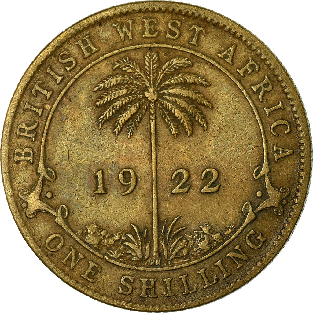 Coin, BRITISH WEST AFRICA, George V, Shilling, 1922, VF(30-35), Tin-Brass