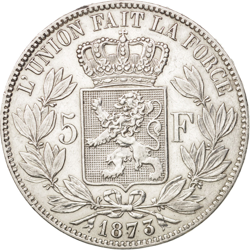 Belgium, Leopold II, 5 Francs, 5 Frank, 1873, EF(40-45), Silver, KM:24