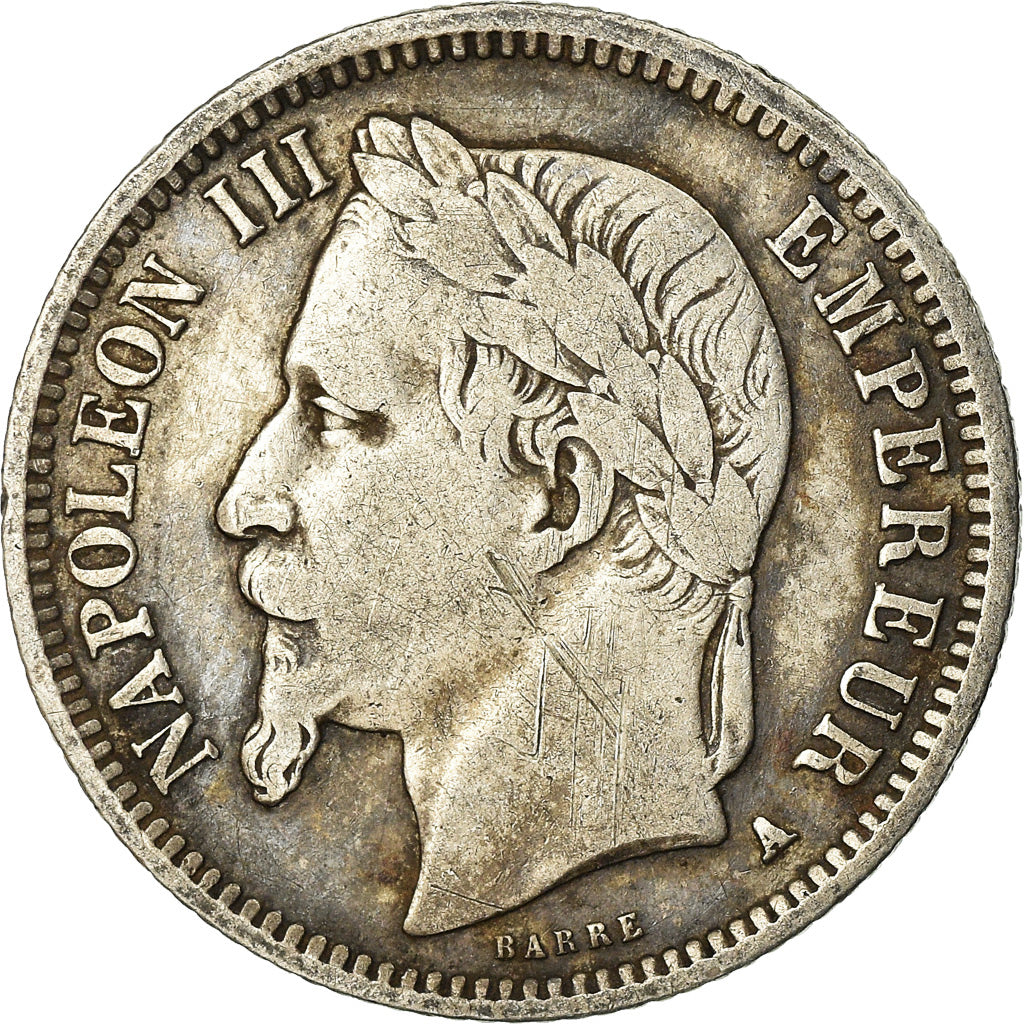 Moeda, França, Napoleon III, Napoléon III, Franc, 1869, Paris, VF(20-25)