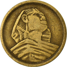 Moneta, Egitto, 10 Milliemes, 1958/AH1377, MB+, Alluminio-bronzo, KM:381