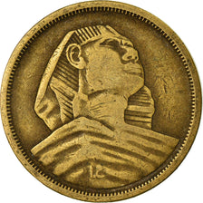 Munten, Egypte, 10 Milliemes, 1958/AH1377, FR+, Aluminum-Bronze, KM:381