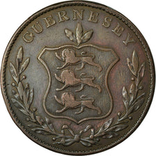 Coin, Guernsey, 8 Doubles, 1834, Heaton, VF(30-35), Copper, KM:3