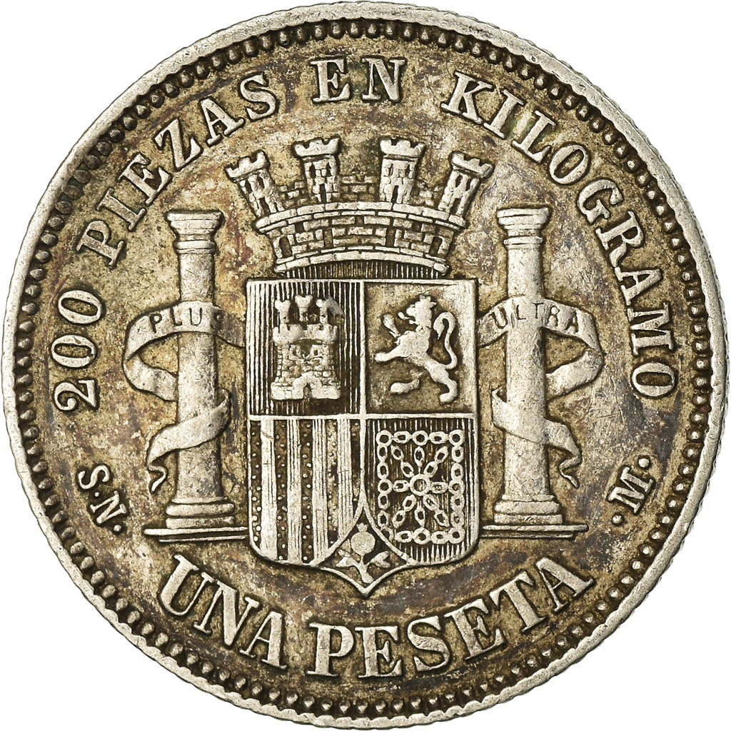 Coin, Spain, Provisional Government, Peseta, 1869, Madrid, VF(30-35), Silver