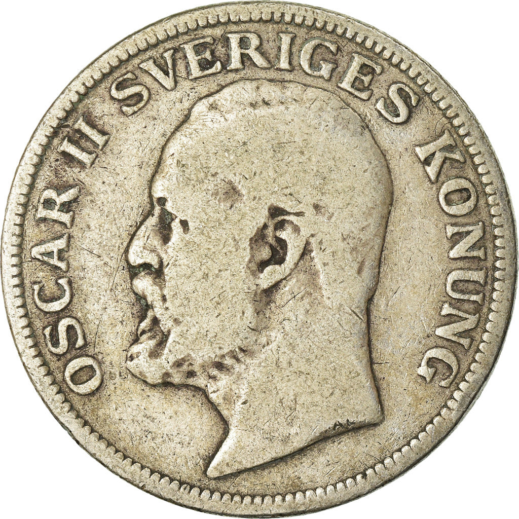 Coin, Sweden, Oscar II, Krona, 1907, VF(20-25), Silver, KM:772